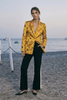 Blazer Jacquard Floral Mostaza