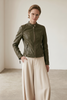 Chaqueta Piel Entallada Olive Signature